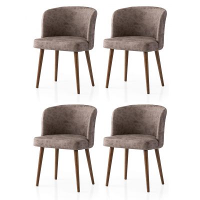 Set scaune 4 piese, Nmobb, Zen, Negru / nurcă