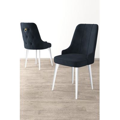 Set scaune (6 bucăți), Charlotte, Newa, Antracit / Negru