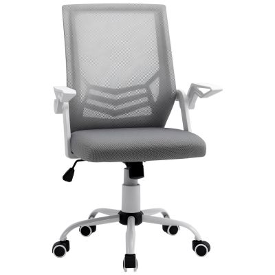 Vinsetto Scaun de Birou Ergonomic cu Suport Lombar din Țesătură, Gri | Aosom Romania
