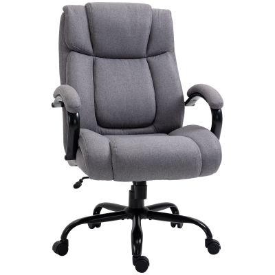 Vinsetto Scaun de birou ergonomic din material tip in, 220 kg, rotativ, reglabil pe înălțime, gri deschis | Aosom Romania
