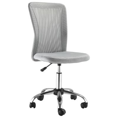 Vinsetto Scaun de Birou Ergonomic Fără Cotiere din Țesătură tip Plasă Gri | Aosom Romania