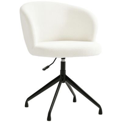 HOMCOM Fotoliu de birou ergonomic siège pivotant înălțime reglabilă capacitate 120 kg acoperire din țesătură de buclă crem | Aosom Romania