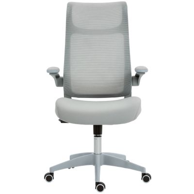 HOMCOM Scaun de birou ergonomic cu cotiere reglabile și tetieră, gri | Aosom Romania