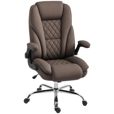 HOMCOM Scaun de birou, scaun birou ergonomic, inaltime reglabila, brate rabatabile, 70 x 70 x 114-122 cm, maro | Aosom Romania