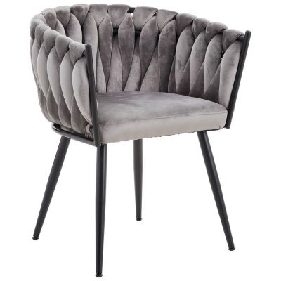 Scaun Cu Brațe din textil, gri închis