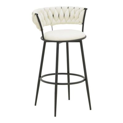 Scaun de bar Alkia I Ecru 50x56x95 cm