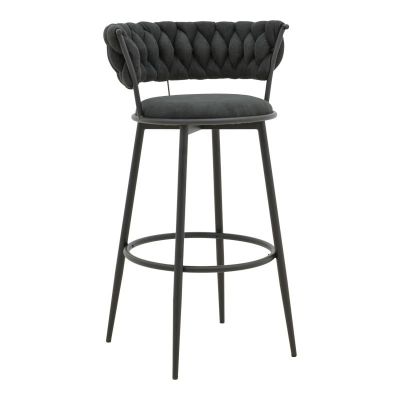 Scaun de bar Alkia I Negru 50x56x95 cm