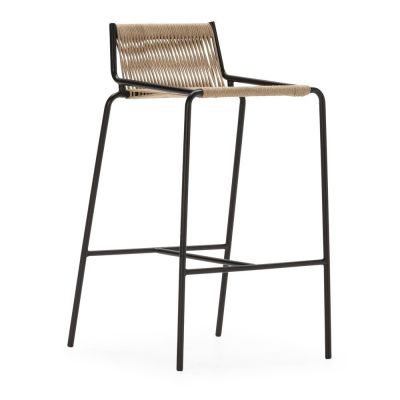 Scaun de bar bej din metal (înălțime șezut 65 cm) Emily – Marckeric Scaun de bar bej din metal (înălțime șezut 65 cm) Emily – Marckeric