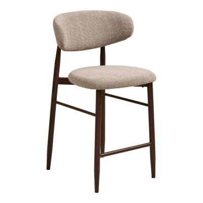 Scaun de bar bej/maro închis tapițat (înălțime șezut 65 cm) Levanto – House Nordic