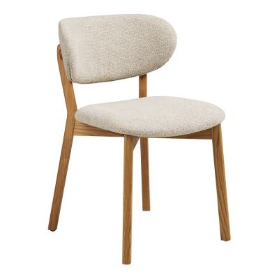 Scaun de dining bej/în culoare naturală tapițat Dunkirk – House Nordic
