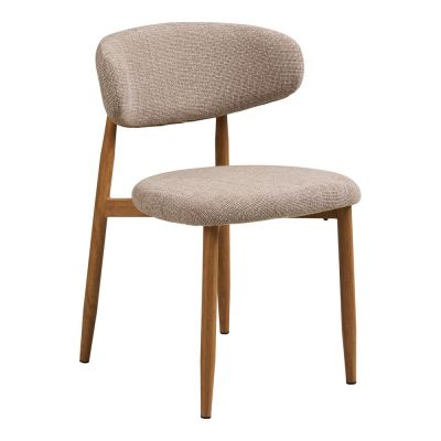 Scaun de dining bej/în culoare naturală tapițat Levanto – House Nordic