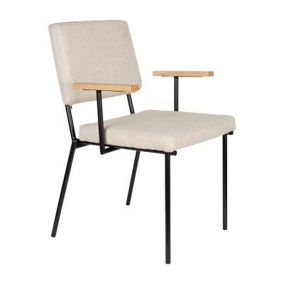 Scaun de dining crem cu cotiere Fellow – Zuiver