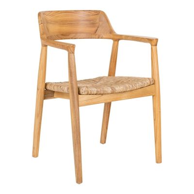 Scaun de dining în culoare naturală cu cotiere din lemn masiv Getafe – House Nordic