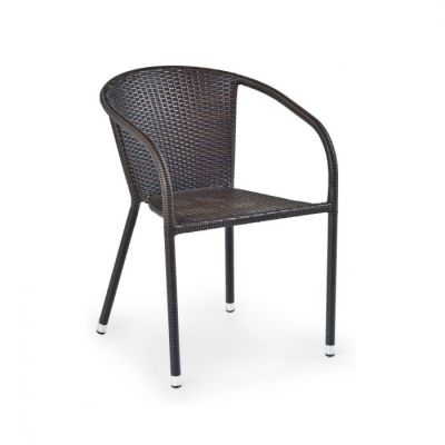 Scaun de gradina MIDAS, model ratan, maro inchis, 57x57x78 cm