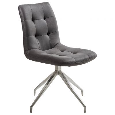 SCAUN in metal, textil culoare inox, gri închis
