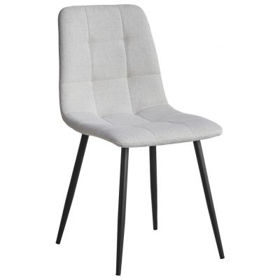 SCAUN in metal, textil negru, grej