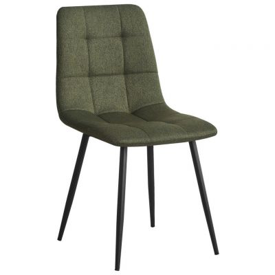 SCAUN in metal, textil verde, negru