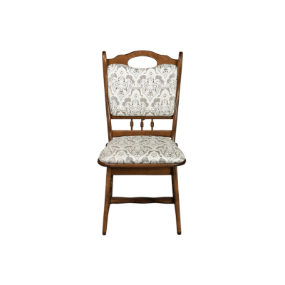 Scaun living FLANDER, cadru nuc + stofa print 02, 50x48x95 cm