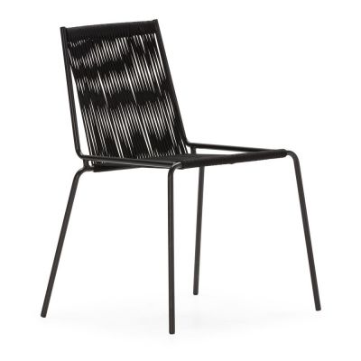 Scaune de dining negre stivuibile 2 buc. din metal Emily – Marckeric Scaune de dining negre stivuibile 2 buc. din metal Emily – Marckeric