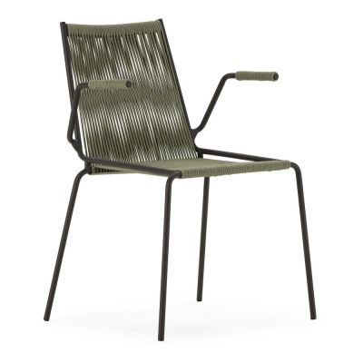 Scaune de dining verzi cu cotiere/stivuibile 2 buc. din metal Emily – Marckeric Scaune de dining verzi cu cotiere/stivuibile 2 buc. din metal Emily – Marckeric