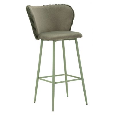 Set 2 scaune de bar Alaska -B, Mauro Ferretti, 55x58x106 cm, fier/poliester, verde