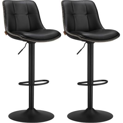 Set 2 scaune de bar reglabile Songmics Negru 38x44.5x115 cm