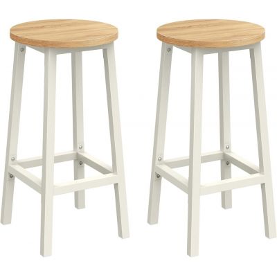 Set 2 scaune de bar Vasagle Alb 32 x 32 x 65 cm