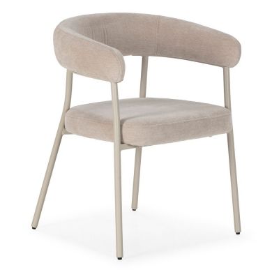 Set de scaune de sufragerie bej cu cotiere 2 buc. tapițat Yuri – MOME Set de scaune de sufragerie bej cu cotiere 2 buc. tapițat Yuri – MOME