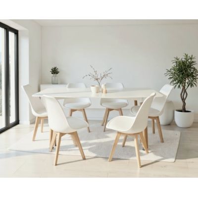 Set masa cu 6 scaune HB01 Mare 160 cm