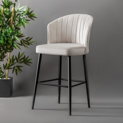 Set scaun de bar (2 bucăți), Beckley, Rubi, PAL, Crem/Negru