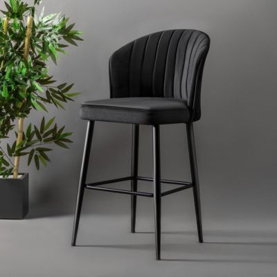 Set scaun de bar (2 bucăți), Beckley, Rubi, PAL, Negru