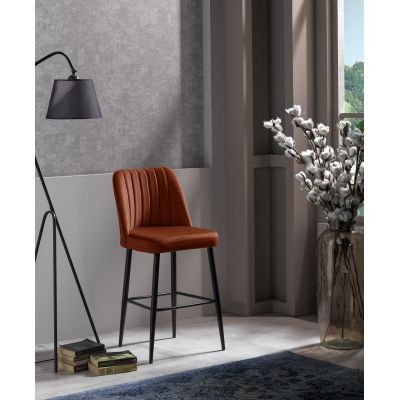 Set scaun de bar (2 bucăți), Beckley, Vento, PAL, Tigla Roșu/Negru