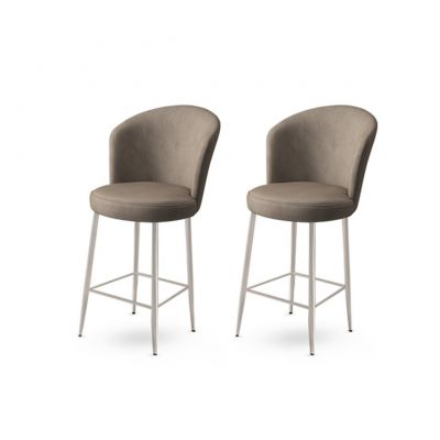 Set scaun de bar (2 bucăți), Charlotte, Alte, Metal, Cappuccino / Chrome