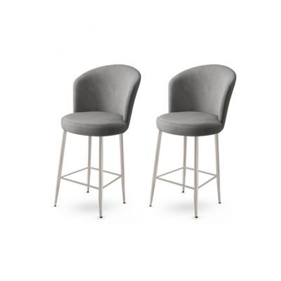 Set scaun de bar (2 bucăți), Charlotte, Alte, Metal, Crem / Crom