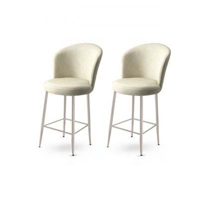Set scaun de bar (2 bucăți), Charlotte, Alte, Metal, Gri/Crom