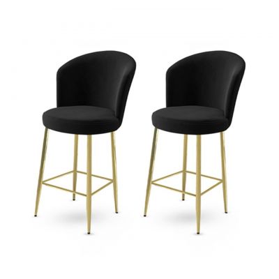 Set scaun de bar (2 bucăți), Charlotte, Alte, Metal, Negru