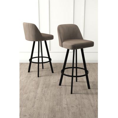 Set scaun de bar (6 bucăți), Charlotte, Atex, Cappuccino / Negru