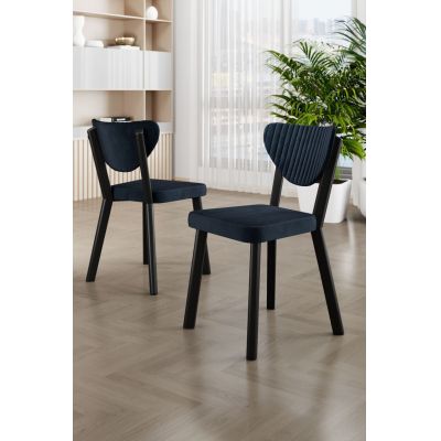 Set scaune (6 bucăți), Charlotte, Arfe, Antracit / Negru