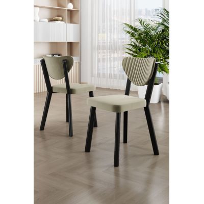 Set scaune (6 bucăți), Charlotte, Arfe, Crem/Negru
