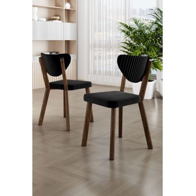 Set scaune (6 bucăți), Charlotte, Arfe, Negru/Maro