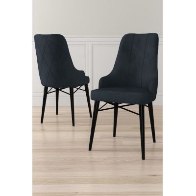 Set scaune (6 bucăți), Charlotte, Neta, Antracit / Negru