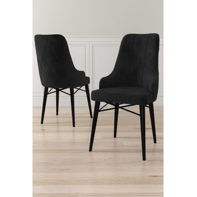 Set scaune (6 bucăți), Charlotte, Neta, Negru