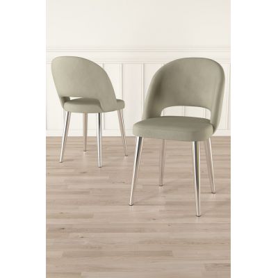 Set scaune (6 bucăți), Charlotte, Pane, Crem / Crom