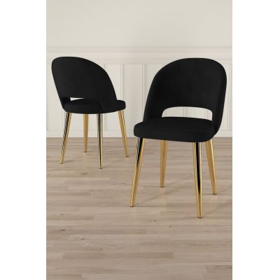 Set scaune (6 bucăți), Charlotte, Pane, Negru