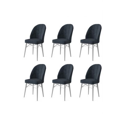 Set scaune 6 piese, Charlotte, Ritim, Metal, Antracit/Alb