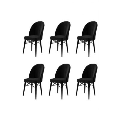 Set scaune 6 piese, Charlotte, Ritim, Metal, Negru
