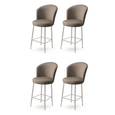 Set scaune  de bar 4 piese, Charlotte, Alte, Metal, Cappuccino / Chrome