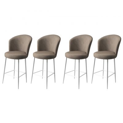 Set scaune  de bar 4 piese, Charlotte, Fora, Metal, Cappuccino / Alb