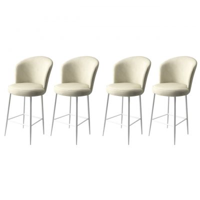 Set scaune  de bar 4 piese, Charlotte, Fora, Metal, Crem/Alb