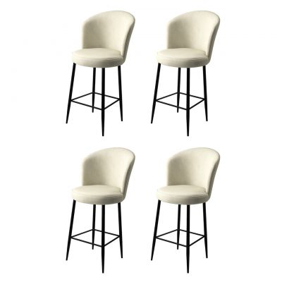 Set scaune  de bar 4 piese, Charlotte, Fora, Metal, Crem/Negru